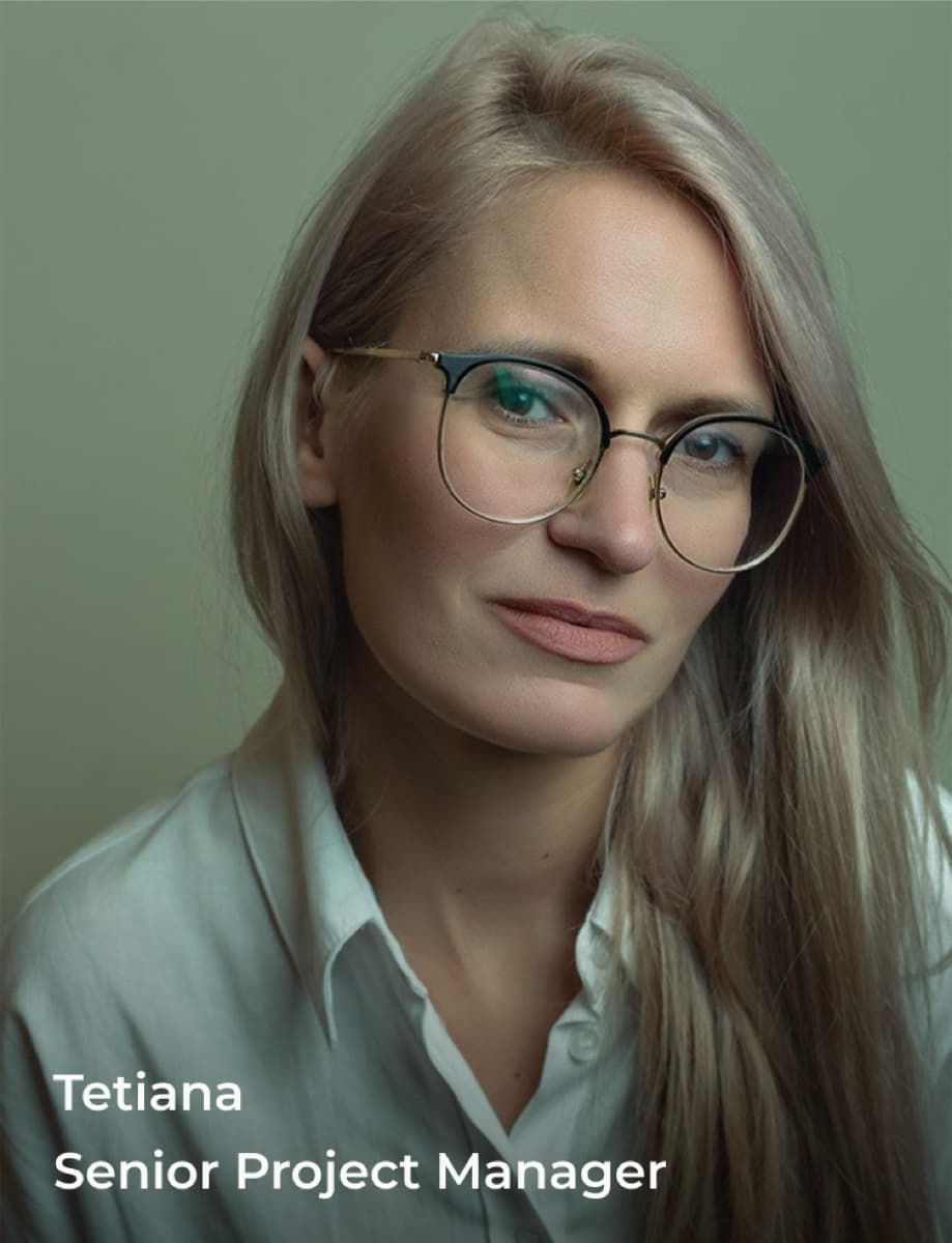 Portrait of Tetiana, Senior Project Manager at Yepanoff